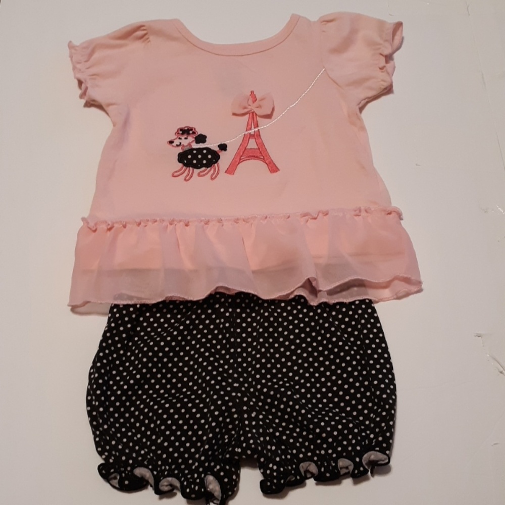 Baby girls short set sz 6/9m